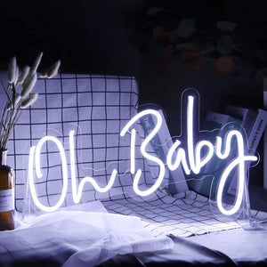 ''Oh Baby'' Romantic Neon Sign