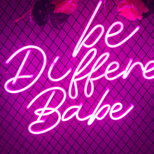 Afbeelding in Gallery-weergave laden, &#39;&#39;Be Different Babe&#39;&#39; Beautifully Handcrafted Beauty Salon Neon Sign