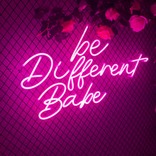 Afbeelding in Gallery-weergave laden, &#39;&#39;Be Different Babe&#39;&#39; Beautifully Handcrafted Beauty Salon Neon Sign