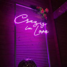 Załaduj zdjęcie do przeglądarki galerii, &#39;&#39;Crazy In Love&#39;&#39; Beautifully Handcrafted Romantic Neon Sign