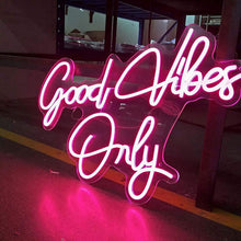 Load image into Gallery viewer, &#39;&#39;GOOD VIBES ONLY&#39;&#39; Handcrafted LED Neon Sign