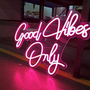 ''GOOD VIBES ONLY'' Handcrafted LED Neon Sign