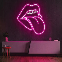 Cargar imagen en el visor de la galería, &#39;&#39;Lick Lips&#39;&#39; Neon Sign