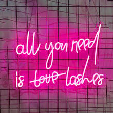 Załaduj zdjęcie do przeglądarki galerii, &#39;&#39;All You Need Is Love Lashes&#39;&#39; Beauty Saloon Neon Sign