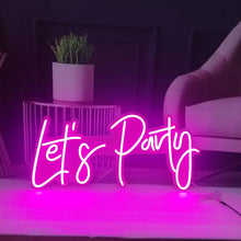Afbeelding in Gallery-weergave laden, &#39;&#39;LETS PARTY&#39;&#39;Neon LED Light Luminous Characters