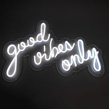 Carica l&#39;immagine nel visualizzatore di Gallery, &#39;&#39;GOOD VIBES ONLY&#39;&#39; Handcrafted LED Neon Sign