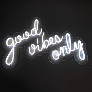 ''GOOD VIBES ONLY'' Handcrafted LED Neon Sign