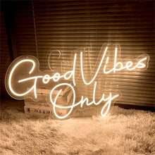 Carica l&#39;immagine nel visualizzatore di Gallery, &#39;&#39;GOOD VIBES ONLY&#39;&#39; Handcrafted LED Neon Sign