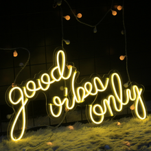 Charger l&#39;image dans la galerie, &#39;&#39;GOOD VIBES ONLY&#39;&#39; Handcrafted LED Neon Sign